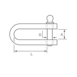 Allen Round Body Long D Shackle 6 mm Dia._Additional1