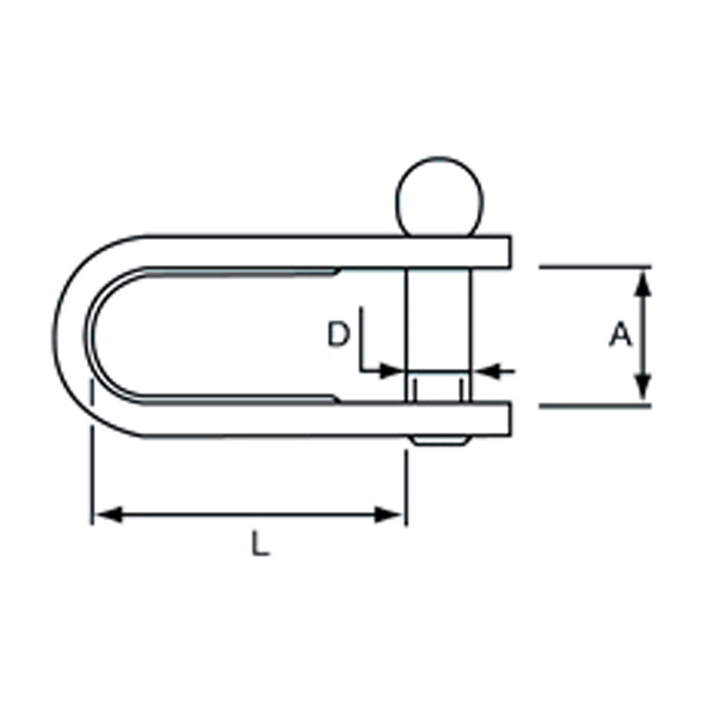 Allen Round Body Long D Shackle 10 mm Dia._Additional1