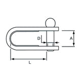 Allen Round Body Long D Shackle 10 mm Dia._Additional1