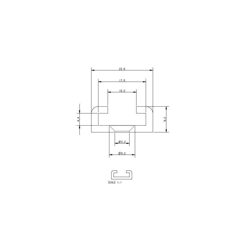 Allen 3660 mm Track Undrilled Unanodised (for A.136endstop &to suit A..89 and A..95)_Additional1