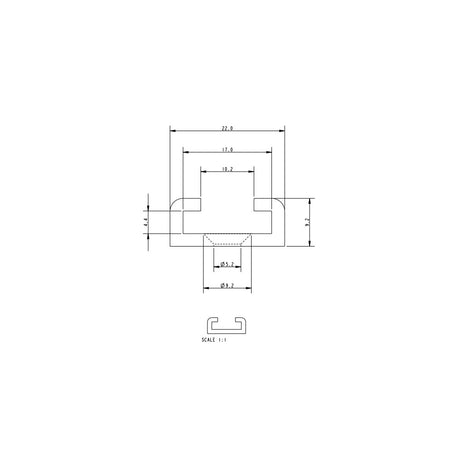 Allen 260 mm Track Undrilled Anodised Silver_Additional1