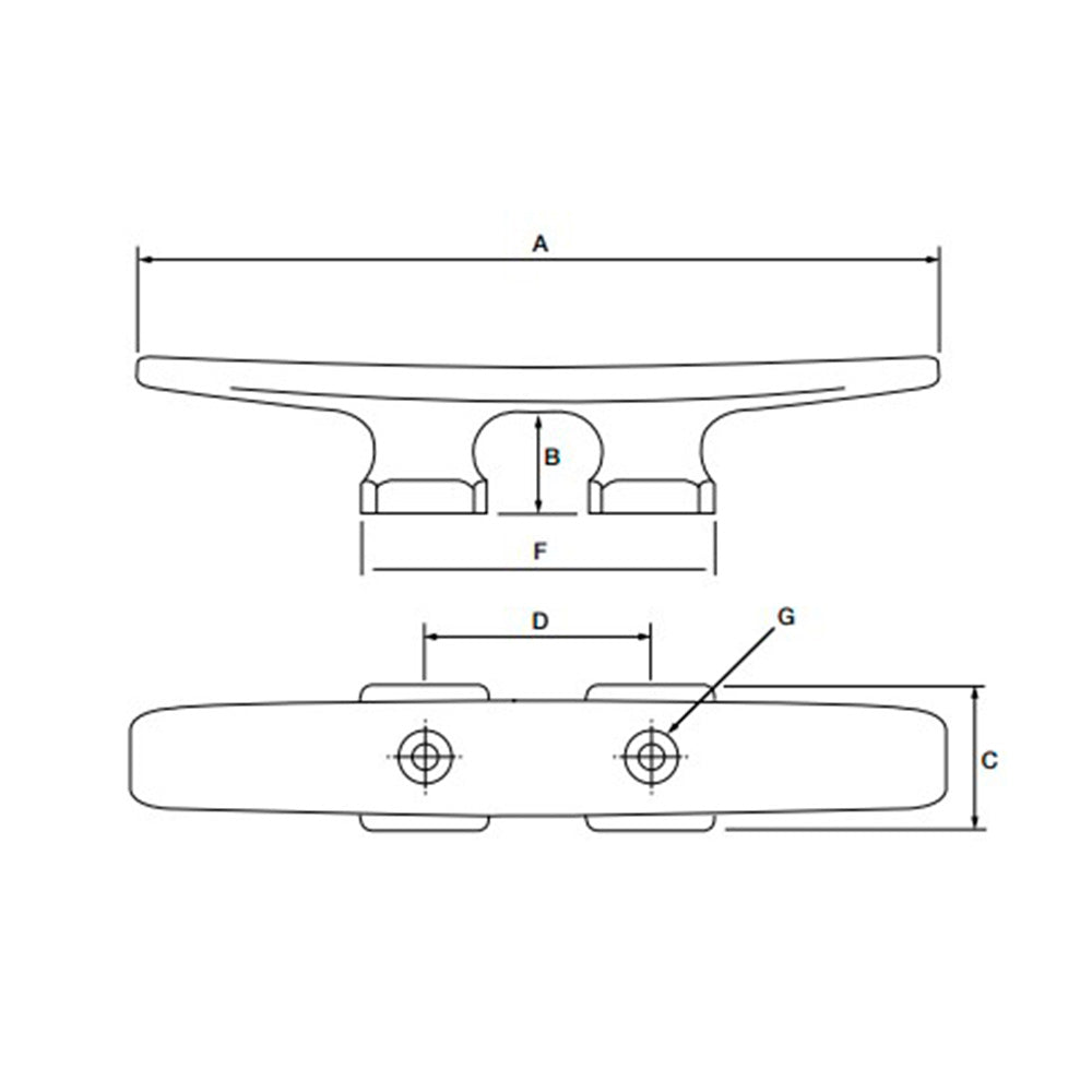 Allen Deck Or Mast Cleat 150 mm-Stud_Additional1