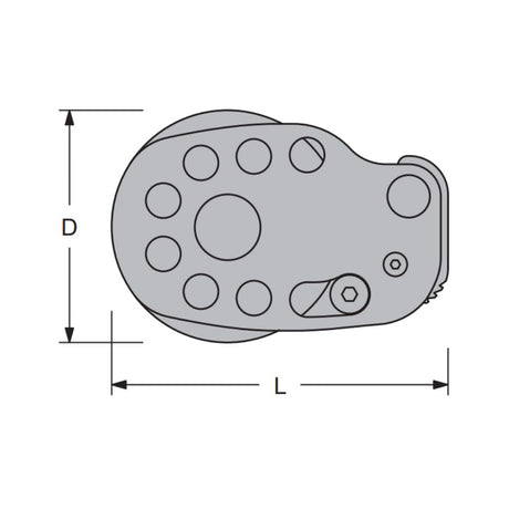 Antal 65 mm Footblock - Single Cleat for 6 to 12 mm lines_Additional1