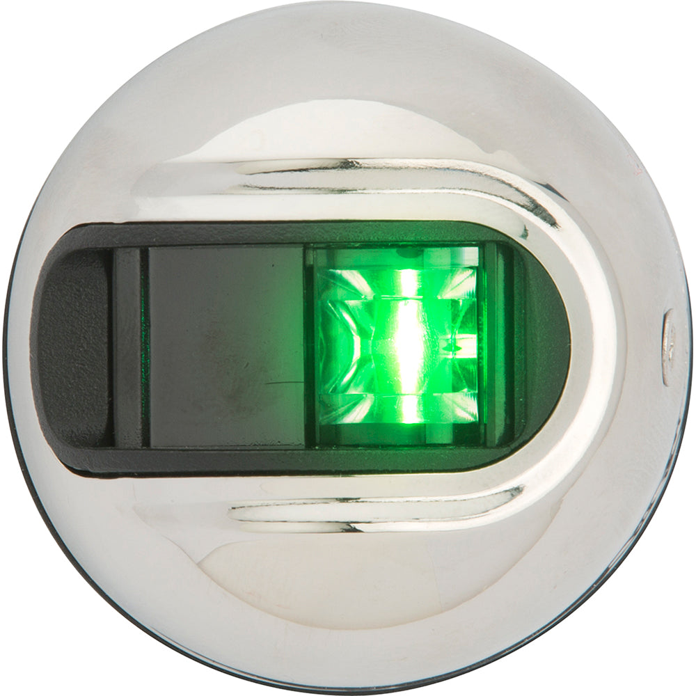 Attwood Side Lights - LightArmor Vertical Mount 112.5&deg; 2nm Green (Stainless Steel)