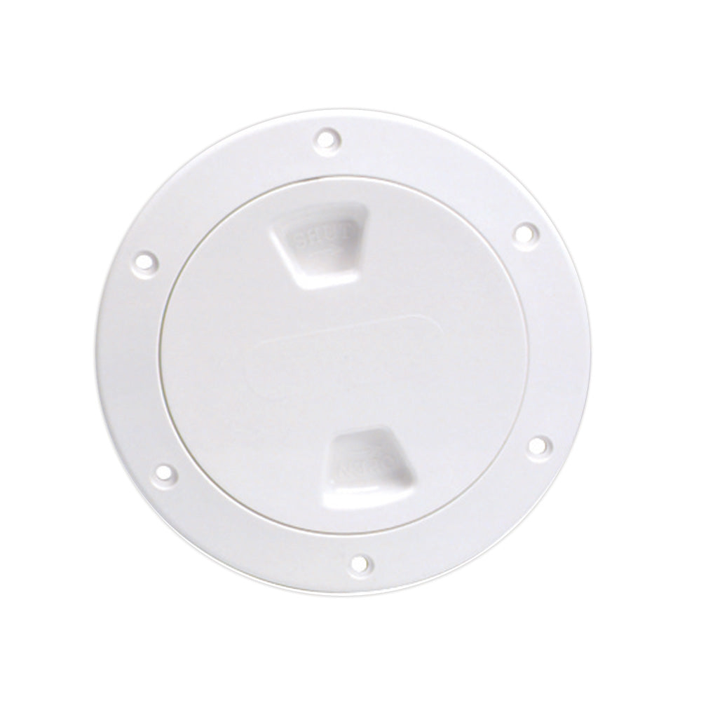 Beckson 4" Smooth Center Screw-Out Deck Plate - White