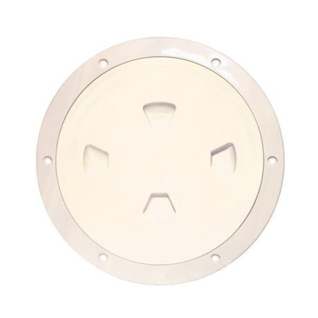 Beckson 8" Smooth Center Screw-Out Deck Plate - Beige