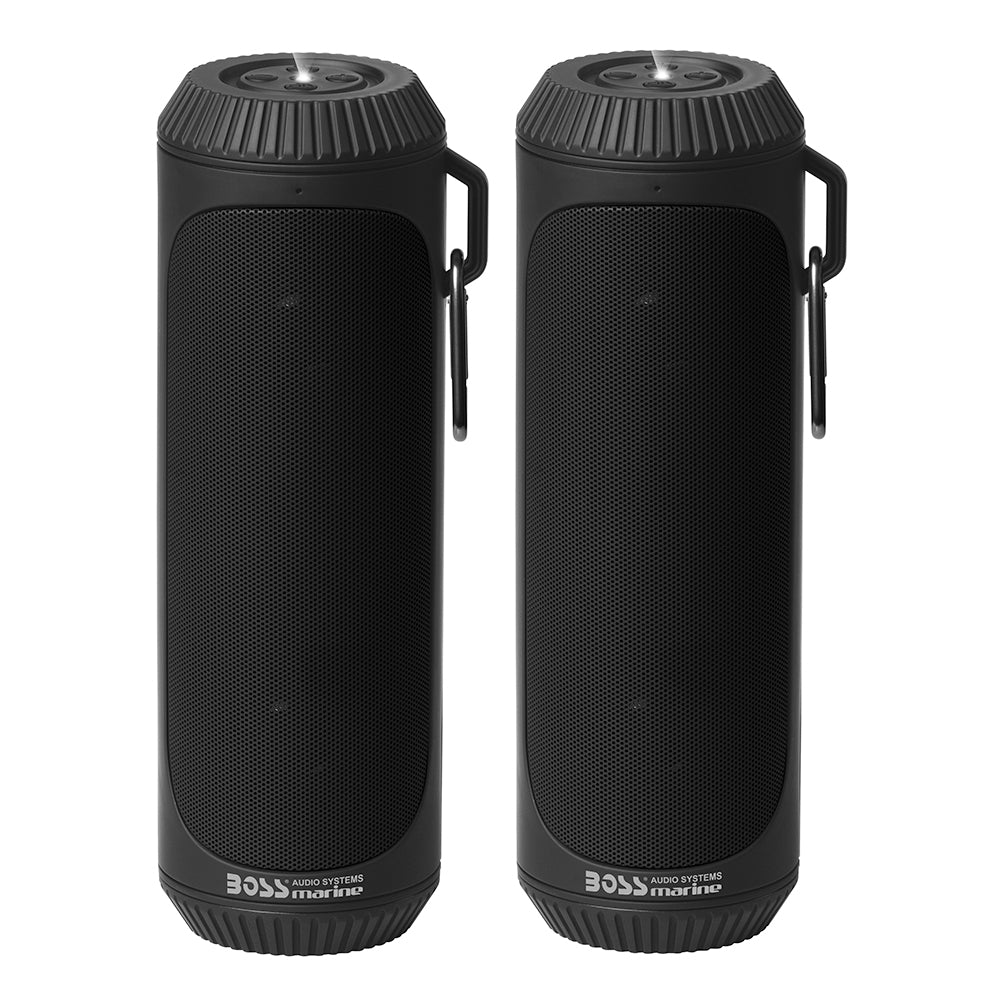 Boss Audio Bolt Marine Bluetooth Portable Speaker System w/Flashlight - Pair - Black