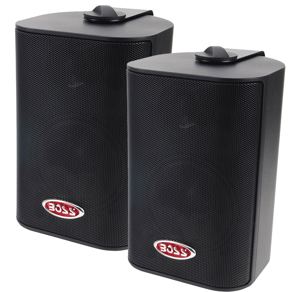 Boss Audio MR4.3B 4" 3-Way Marine Box Speakers (Pair) - 200W - Black