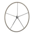 Edson Wheel, SS Dished Destroyer 20" W/ Straigh Hub & Comfort Grip Gray