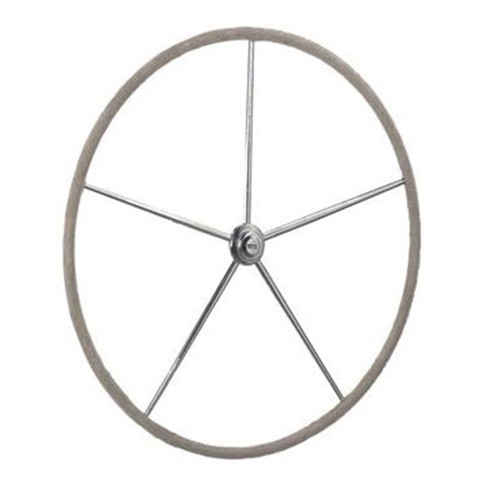 Edson Wheel, SS Dished Destroyer 20" W/ Straigh Hub & Comfort Grip Gray