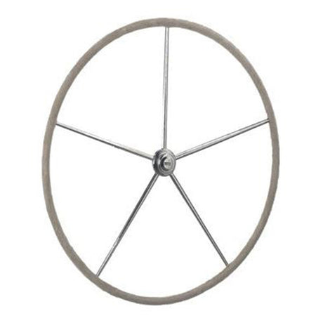 Edson Wheel, SS Dished Destroyer 20" W/ Straigh Hub & Comfort Grip Gray