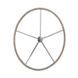 Edson Wheel, SS Dished Destroyer 32" W/ Taper Hub & Leather Gray