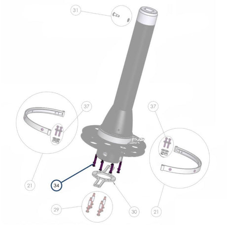 Facnor Screw Set for Drum Plate for FD170-FD190-FD210-FD230 Furlers