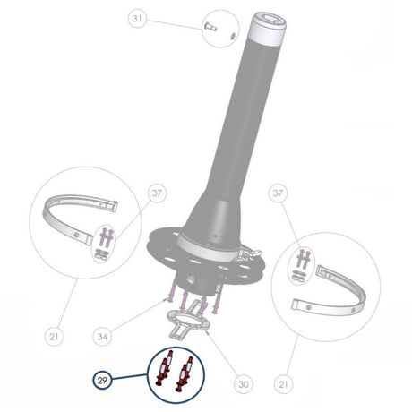 Facnor Fixation Crossing Screws (4) for FD280-FD310 Furlers