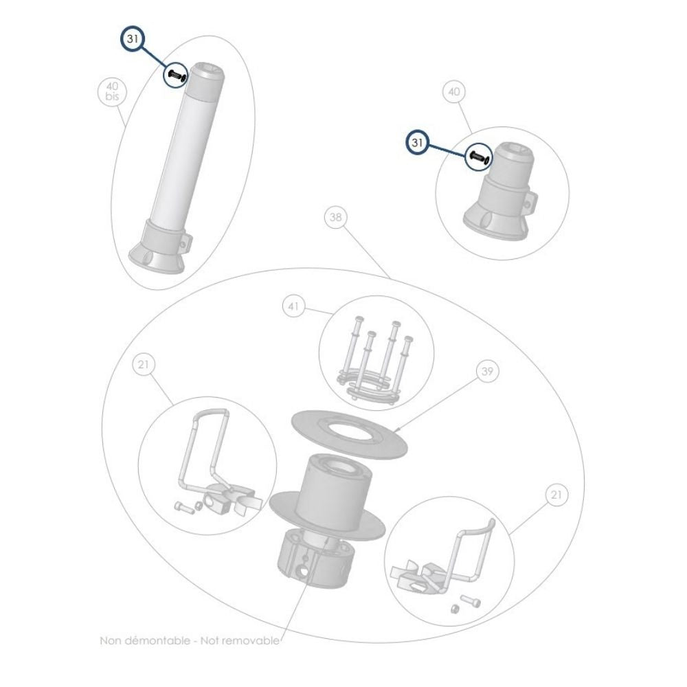 Facnor Screw & Washer for Telescopic Section for LS165-LS180-LX165-LX180-RX220-RX260 Furlers