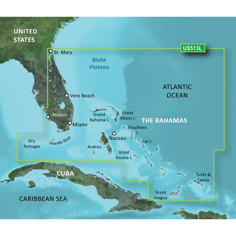 Garmin BlueChart g2 Vision HD - VUS513L - Jacksonville - Bahamas - microSD /SD