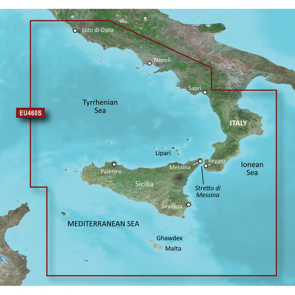 Garmin BlueChart g2 Vision&reg HD - VEU460S - Sicily to Lido di Ostia - microSD /SD