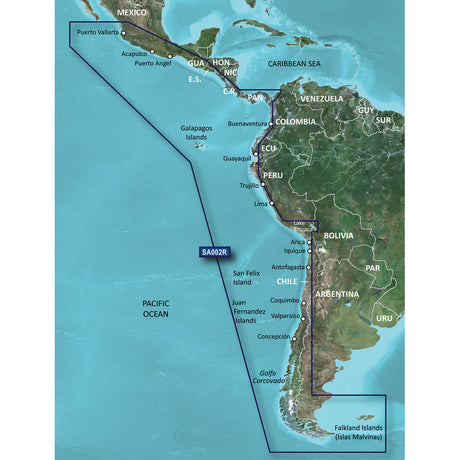 Garmin BlueChart g2 Vision HD - VSA002R - South America West Coast - microSD /SD a