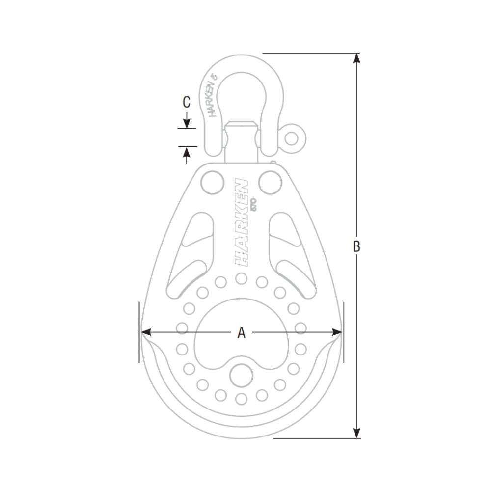 Harken Block - 57mm Ratchet Block - Swivel (Black)_Additional1