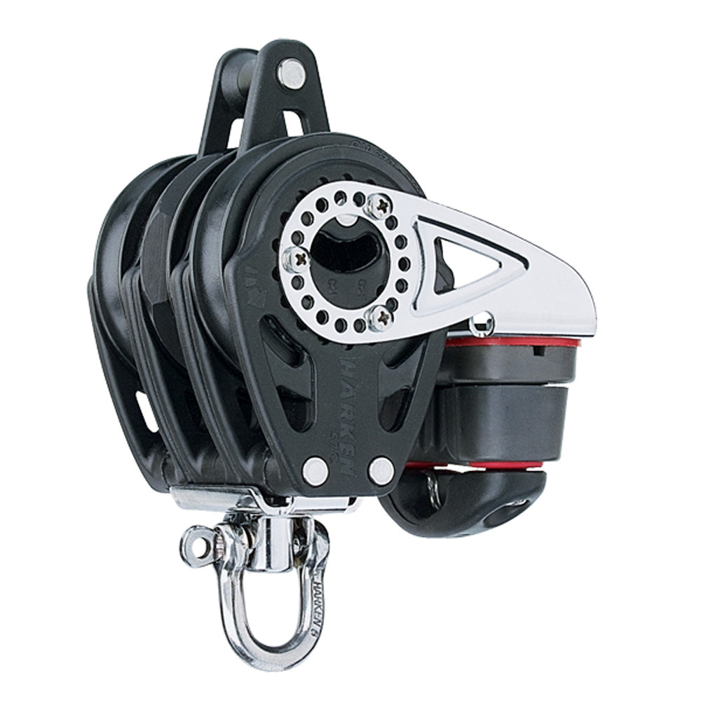 Harken Block - Carbo 57mm Triple - Ratchet - Swivel / 150 Cam-Matic / Becket (Black)