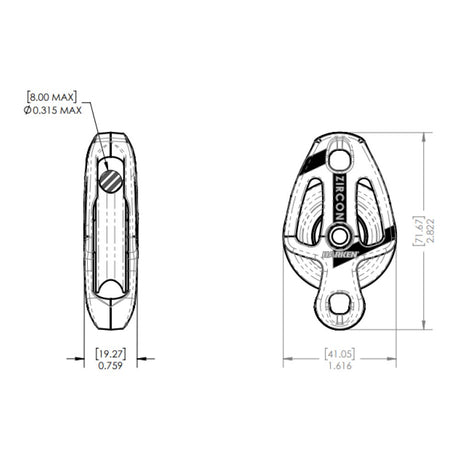 Harken Block - Zircon 40mm Single - Becket_Additional1