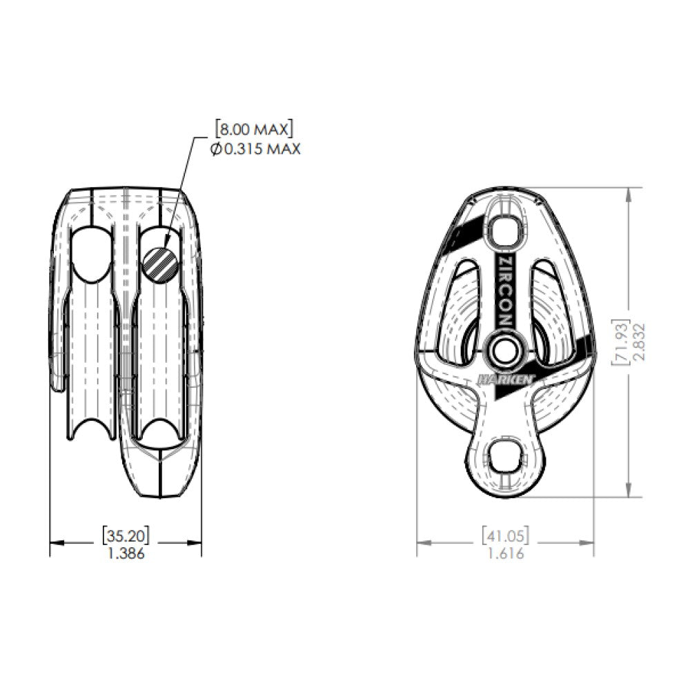 Harken Block - Zircon 40mm Double - Becket_Additional1