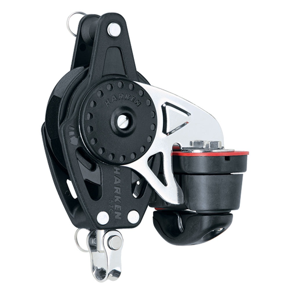 Harken Block - Carbo Ratchamatic 57mm Single - 150 Cam-Matic / Becket / Standard Grip (Black)