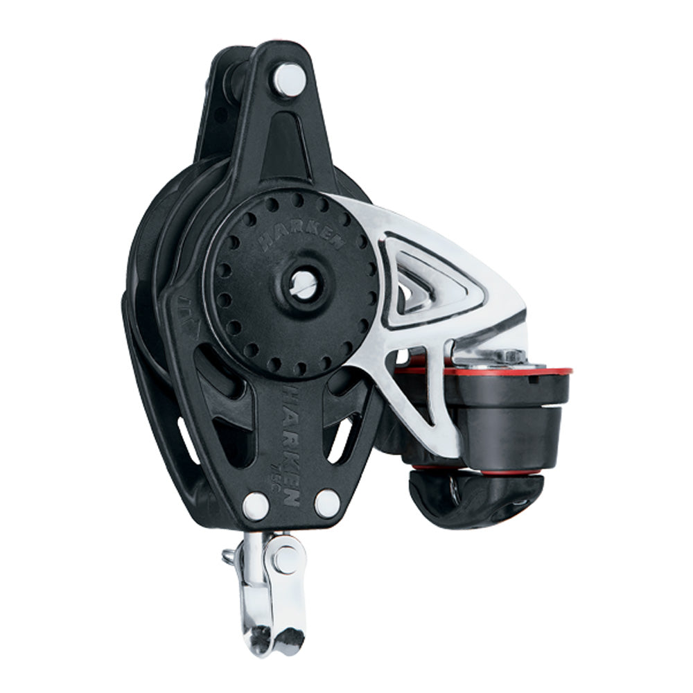 Harken Block - Carbo Ratchamatic 75mm Single - 150 Cam-Matic / Becket / Standard Grip (Black)