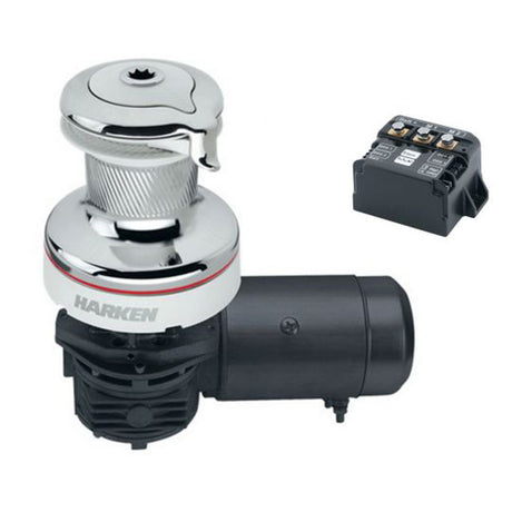 Harken Electric Winch: Radial Size 50 Right Mount - 24V (All Chrome)