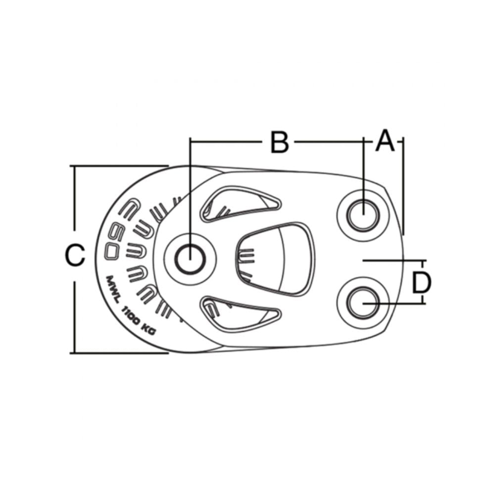 Harken Block - Element 60mm Single - Footblock - Lockoff (Right)_Additional1