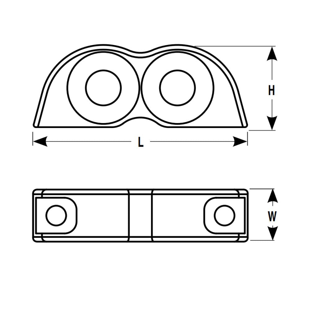 Harken Bolt-Down Fairlead Double (14mm)_Additional1