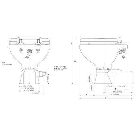 Johnson Pump AquaT Toilet Silent Electric Compact - 12V w/Pump_Additional1