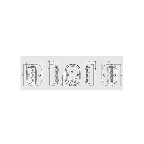 Lalizas Side Lights - FOS 20 Vertical Mount 112.5&deg; 2nm Kit, LED (Black Housing)_Additional1