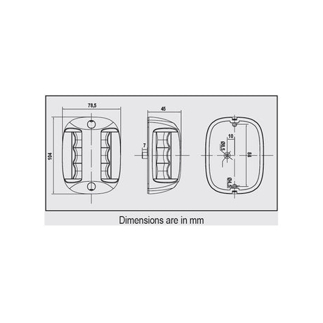 Lalizas Side Lights - FOS 20 Vertical Mount 112.5&deg; 2nm Bi-Color, LED (Black Housing)_Additional1