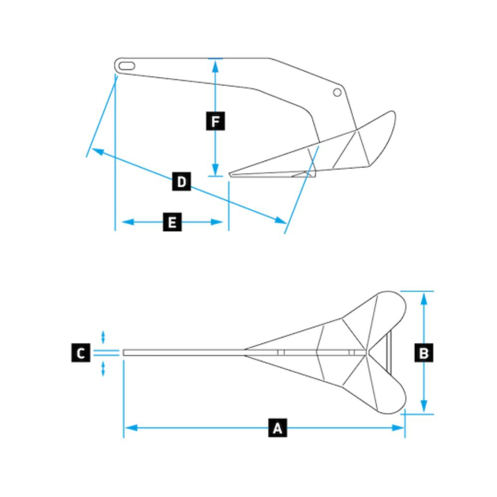 Lewmar Delta Anchor - DTX (Stainless Steel) - 55 lb (24.9 kg)_Additional1