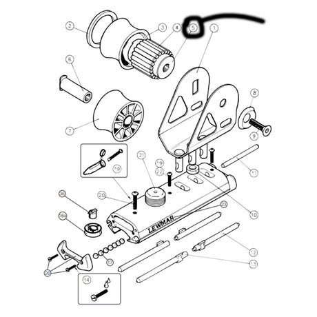 Lewmar SZ 3 Genoa Car Spindle