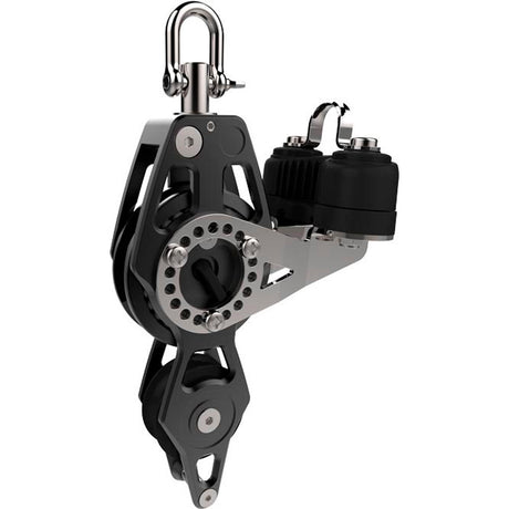 Lewmar 80mm Fiddle Block w/Ratchet, Bkt & Cam