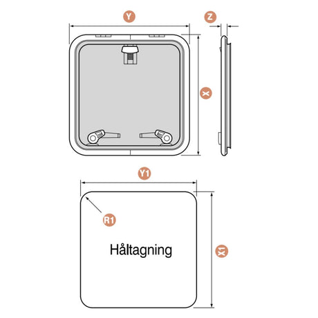 Lewmar Ultra Low Profile Hatch Size 40 - Cut Out: 32.7 x 45.7 cm (12 7/8 x 18.0 in) - Bi-Square