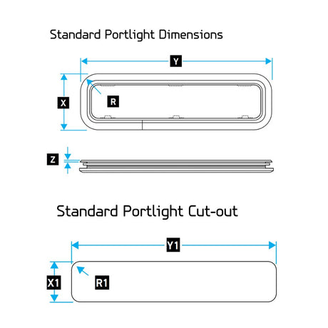 Lewmar Standard Opening Portlight - Size 0 (6 15/16 x 12 11/16 in.) Smoke / Silver White Trim_Additional1