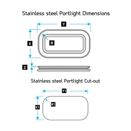 Lewmar Stainless Portlight Size 0 Opening, Grey / Bright Trim_Additional1