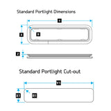 Lewmar Standard Opening Portlight - Size 1 (7 1/2 x 14 7/16 in.) Clear / Silver, White Trim_Additional1