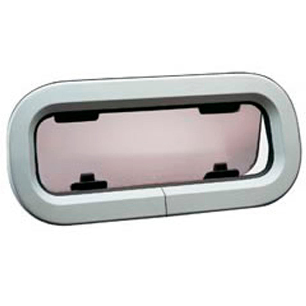 Lewmar Standard Opening Portlight - Size 1 (6 15/16 x 16 3/4 in.) Smoke / Silver White Trim (DH RE)