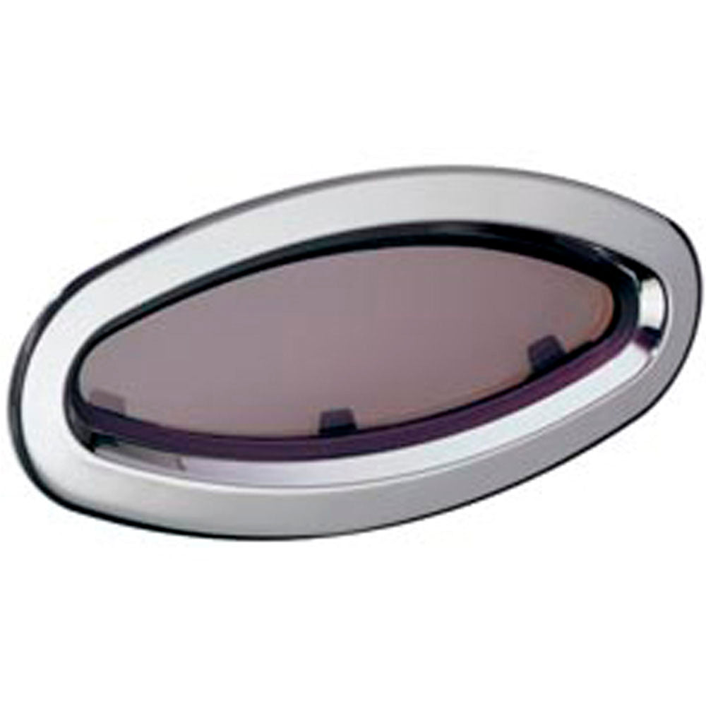 Lewmar Stainless Portlight Size 8 Fixed, Chrome Trim - Elliptical