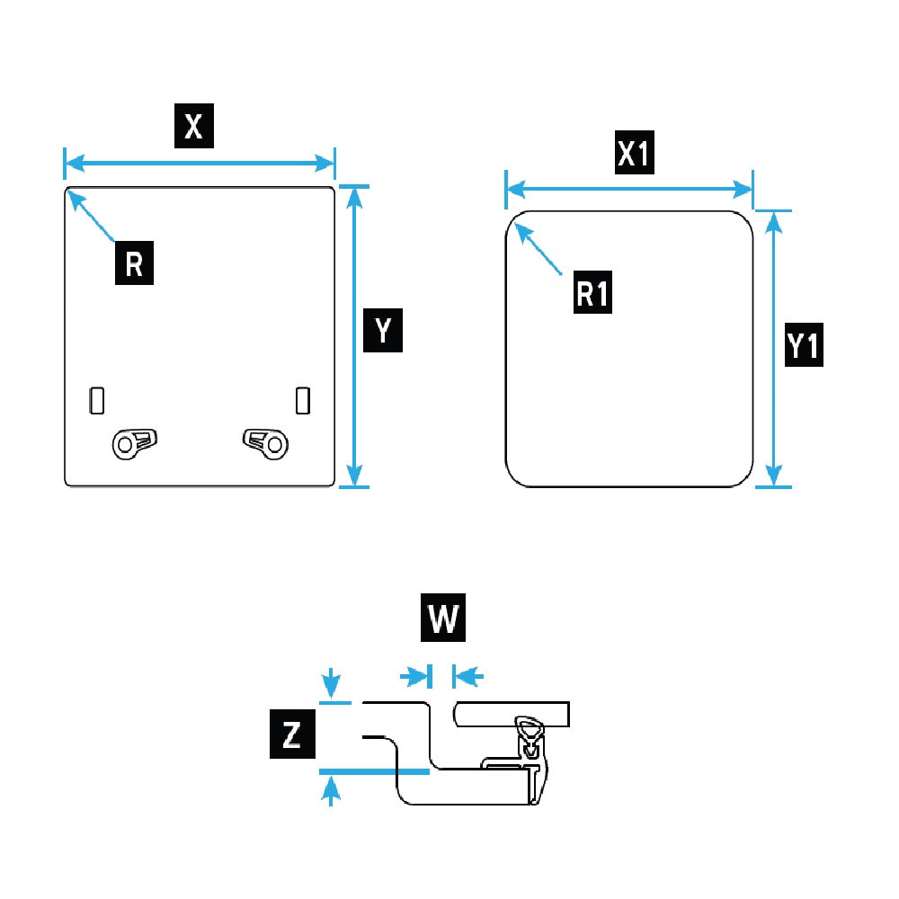 Lewmar Flush Hatch with Stainless Steel Handles and Hinges Size 60 ( Dark Grey)_Additional1