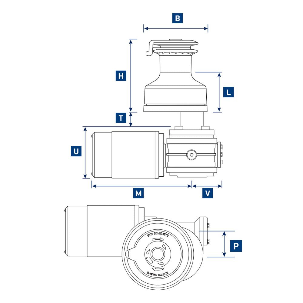 Lewmar EVO - Size 40 Electric Winch Complete Kit (E) (Aluminum Black) 12V_Additional1