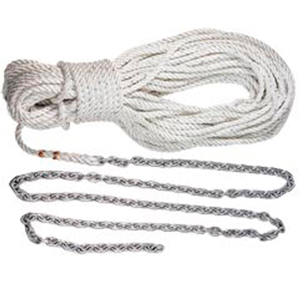 Lewmar Anchor Rode - 1/4 in. Chain (15'), 1/2 in. 3-Strand Polyster (200')