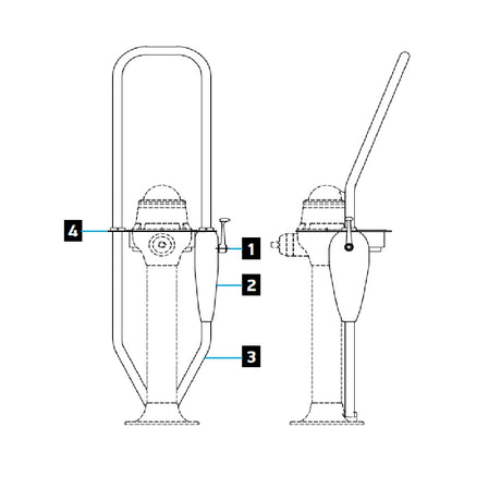 Lewmar Enguard Constellation Pedestal + Extended Kickback Guardrail kit_Additional1