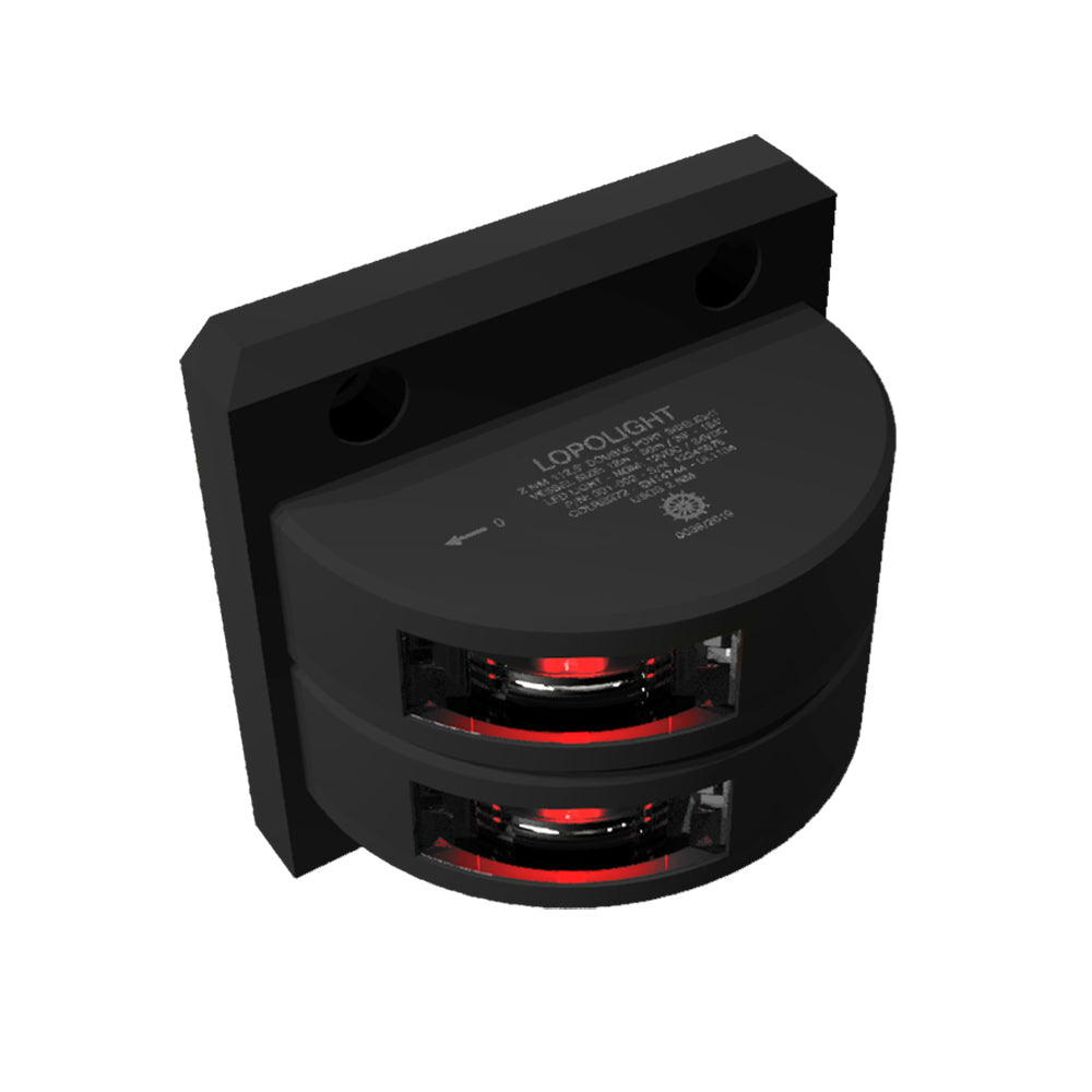 Lopolight Side Lights - Vertical Mount 112.5&deg; 2nm Red, Double (Black Housing)