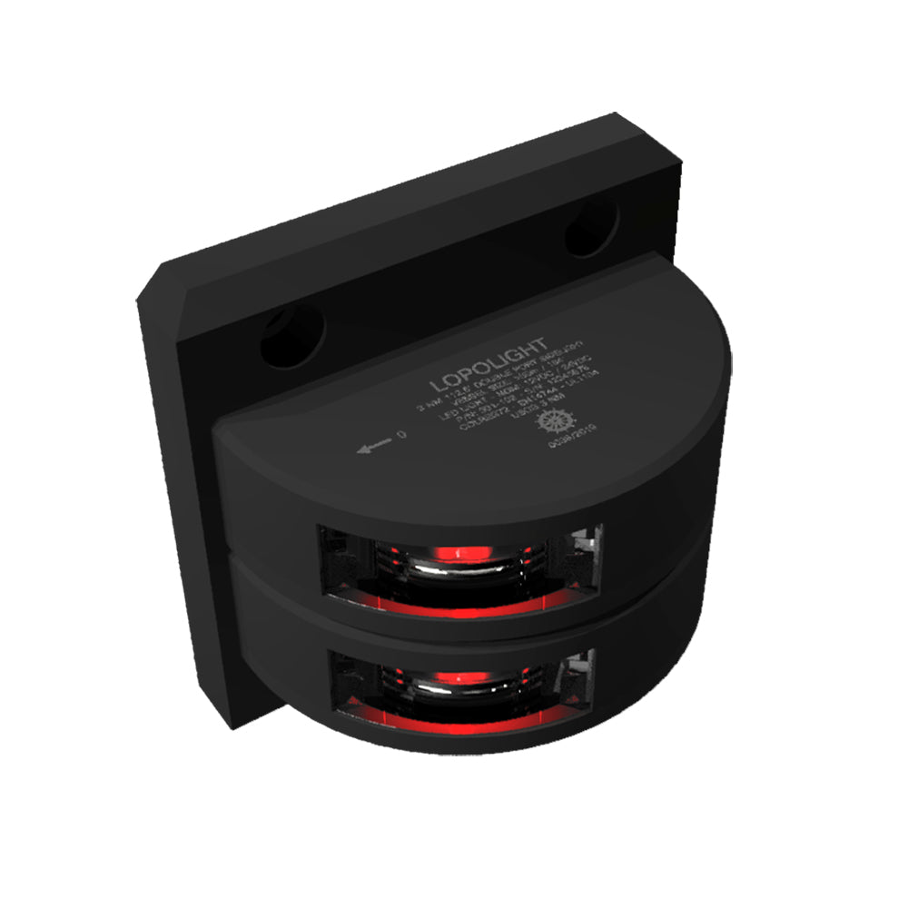 Lopolight Side Lights - Vertical Mount 112.5&deg; 3nm Red, Double (Black Housing)