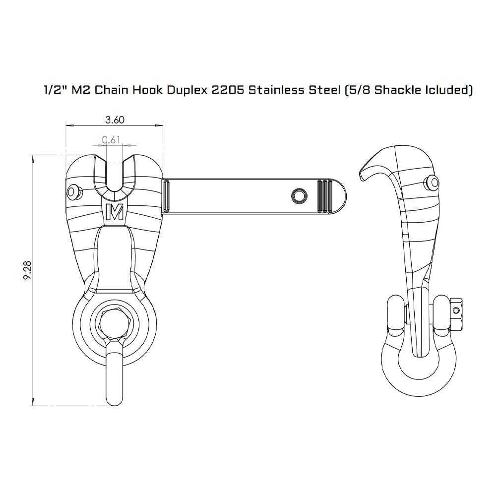 Mantus M2 1/2 Stainless Steel Chain Hook_Additional1